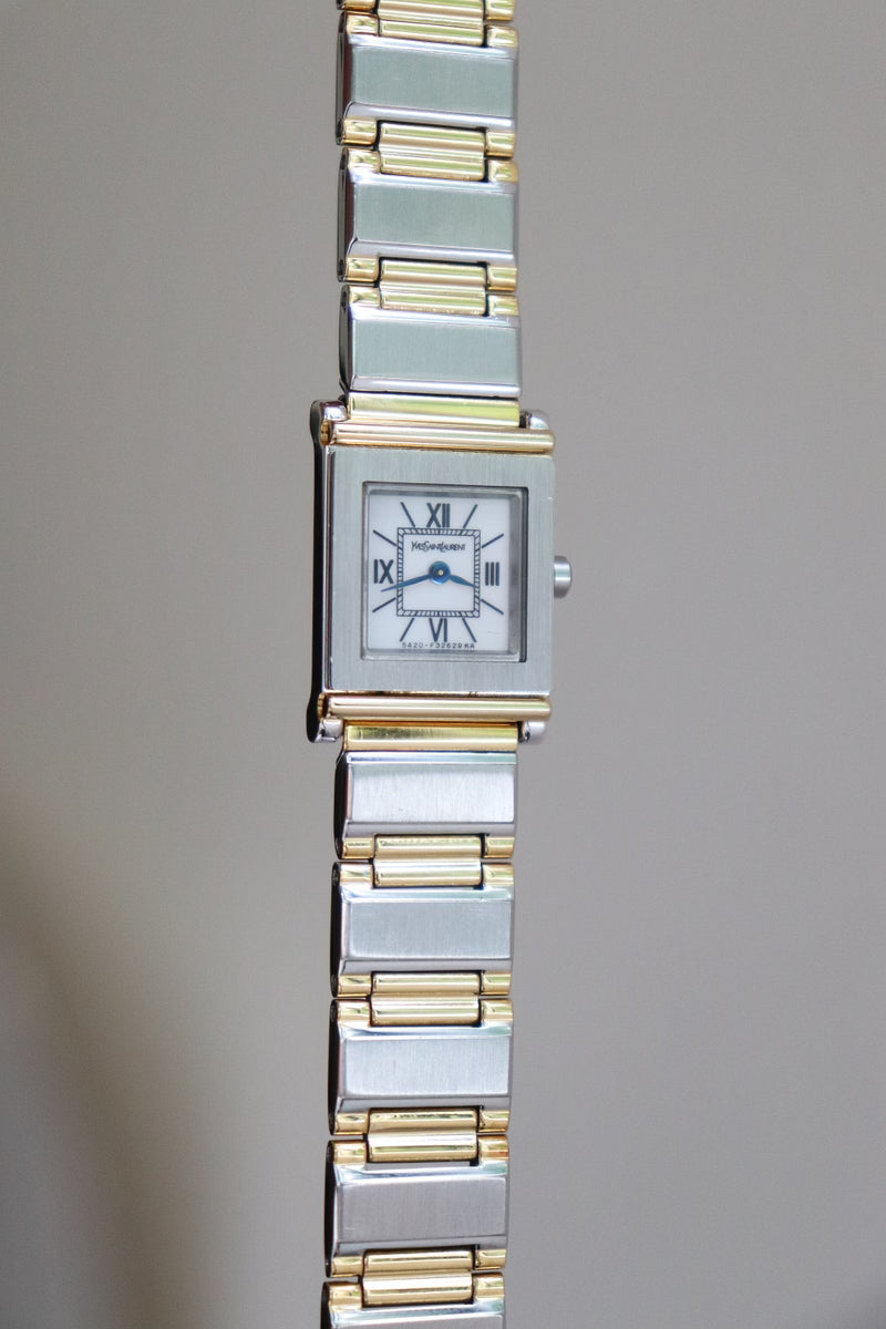 Yves Saint Laurent 1990s Square Dial Two Tone Watch | Shop