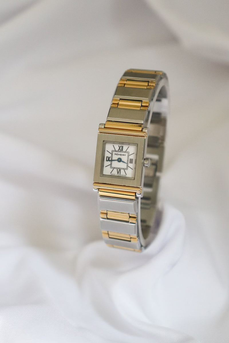 Yves Saint Laurent 1990s Square Dial Two Tone Watch | Shop