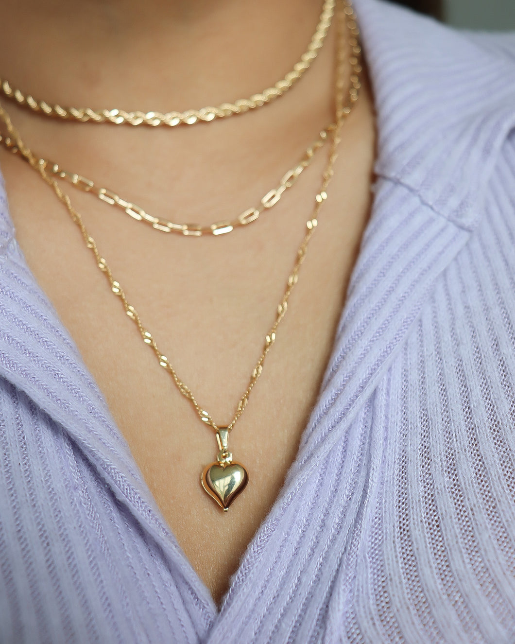 18k gold filled heart necklace