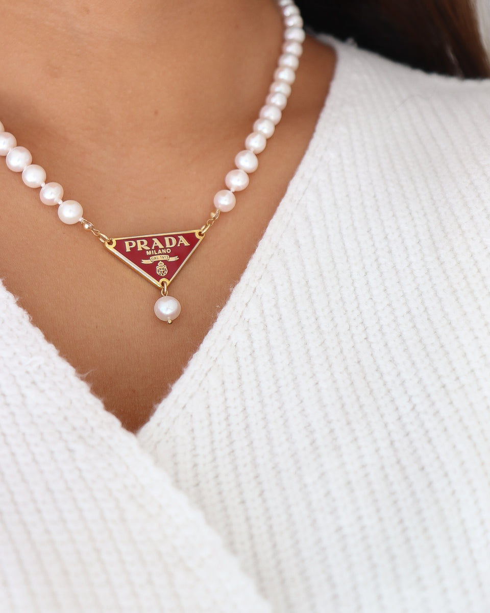 Pearl cheap prada necklace