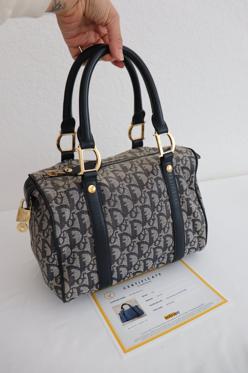 バッグ Christian Dior Trotter Mini Boston Bag Vintage Christian Dior Mini Boston Bag Trotter Canvas
