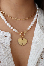 Load image into Gallery viewer, Louis Vuitton heart with freshwater pearls
