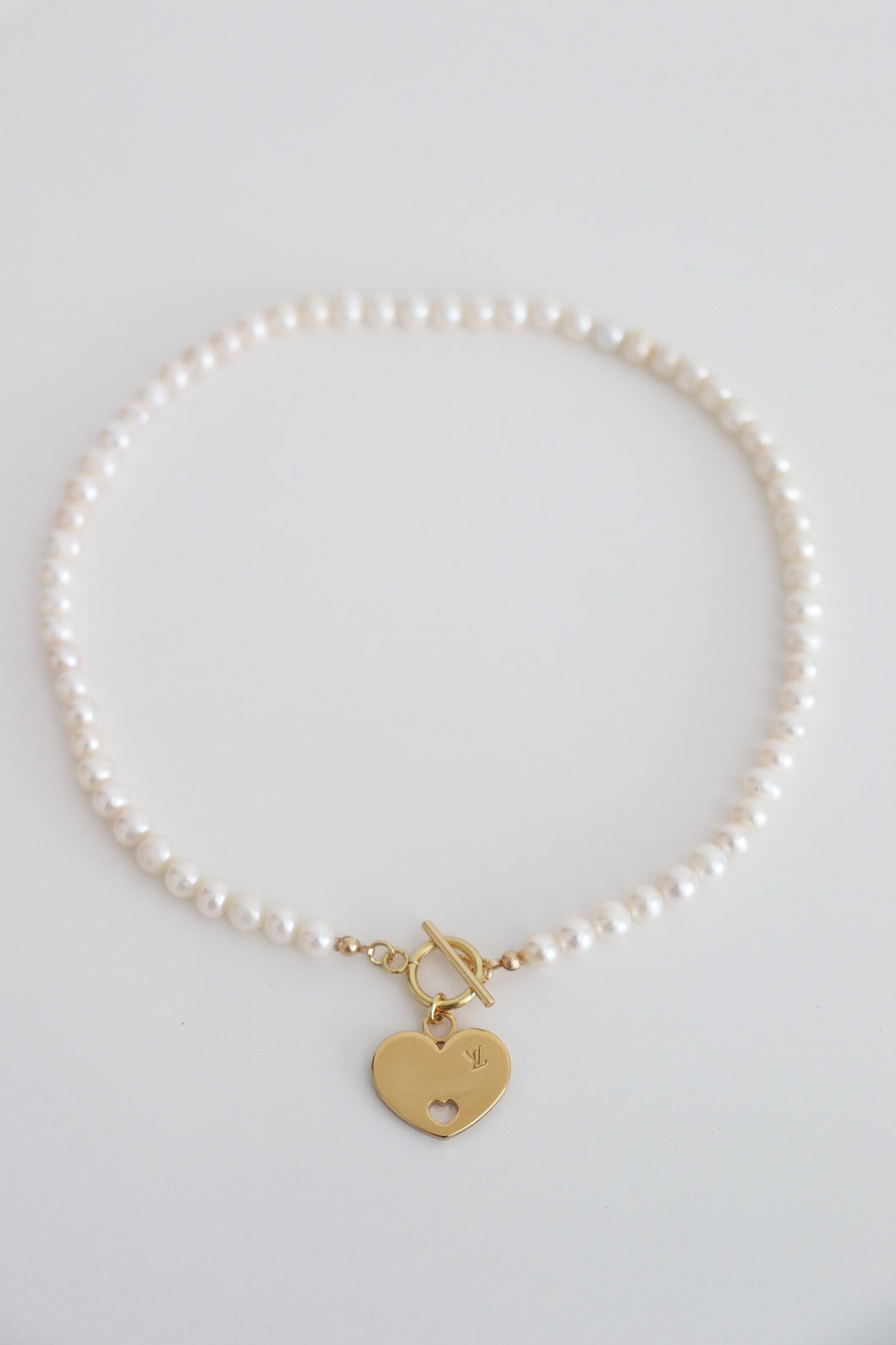 Louis Vuitton heart with freshwater pearls