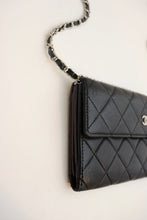 Load image into Gallery viewer, CHANEL Lambskin Quilted Long Flap Wallet Black
