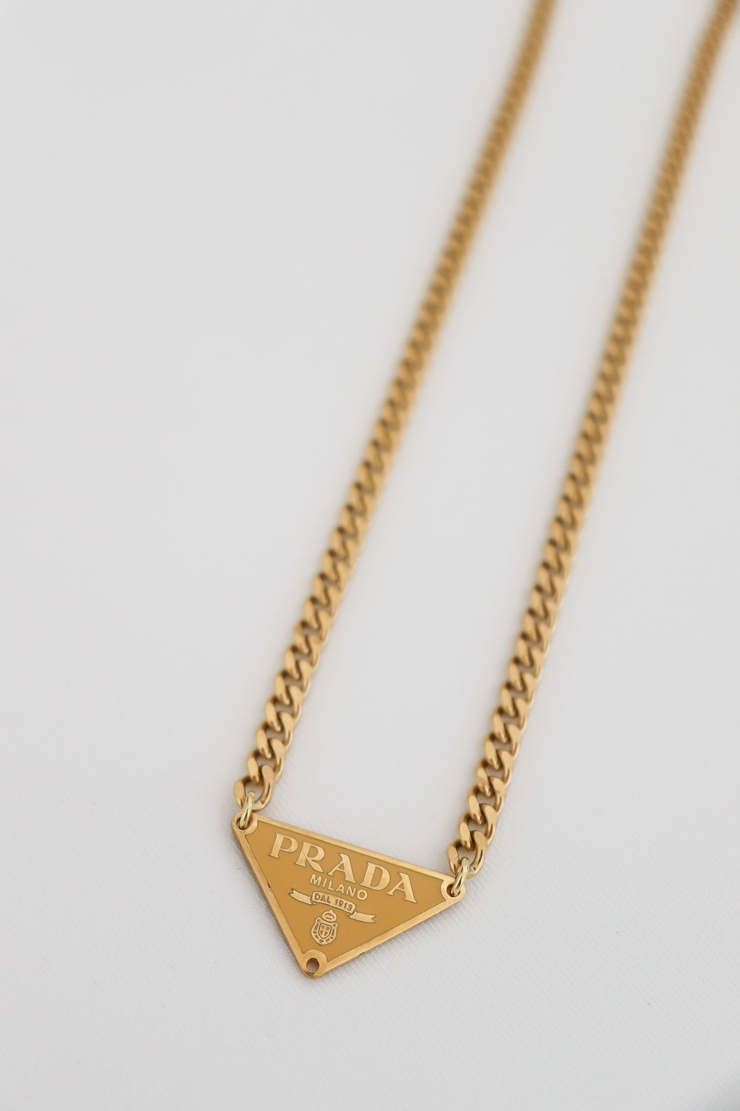 Prada necklace golden cuban chain