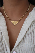 Load image into Gallery viewer, Prada necklace golden cuban chain
