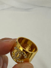 Load image into Gallery viewer, Chanel vintage gold tone ring with small crystals
