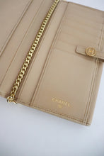Load image into Gallery viewer, Chanel Coco Button Long Bi-Fold Beige Light Brown Wallet
