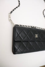 Load image into Gallery viewer, CHANEL Lambskin Quilted Long Flap Wallet Black
