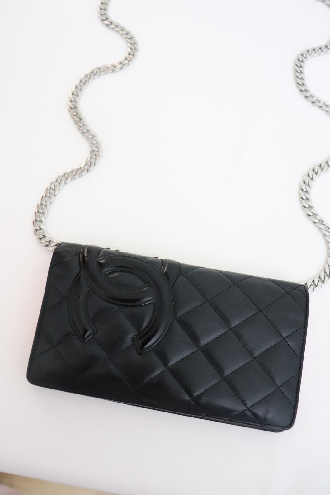 Chanel quilted black vintage wallet