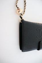 Load image into Gallery viewer, Chanel CC black caviar vintage wallet
