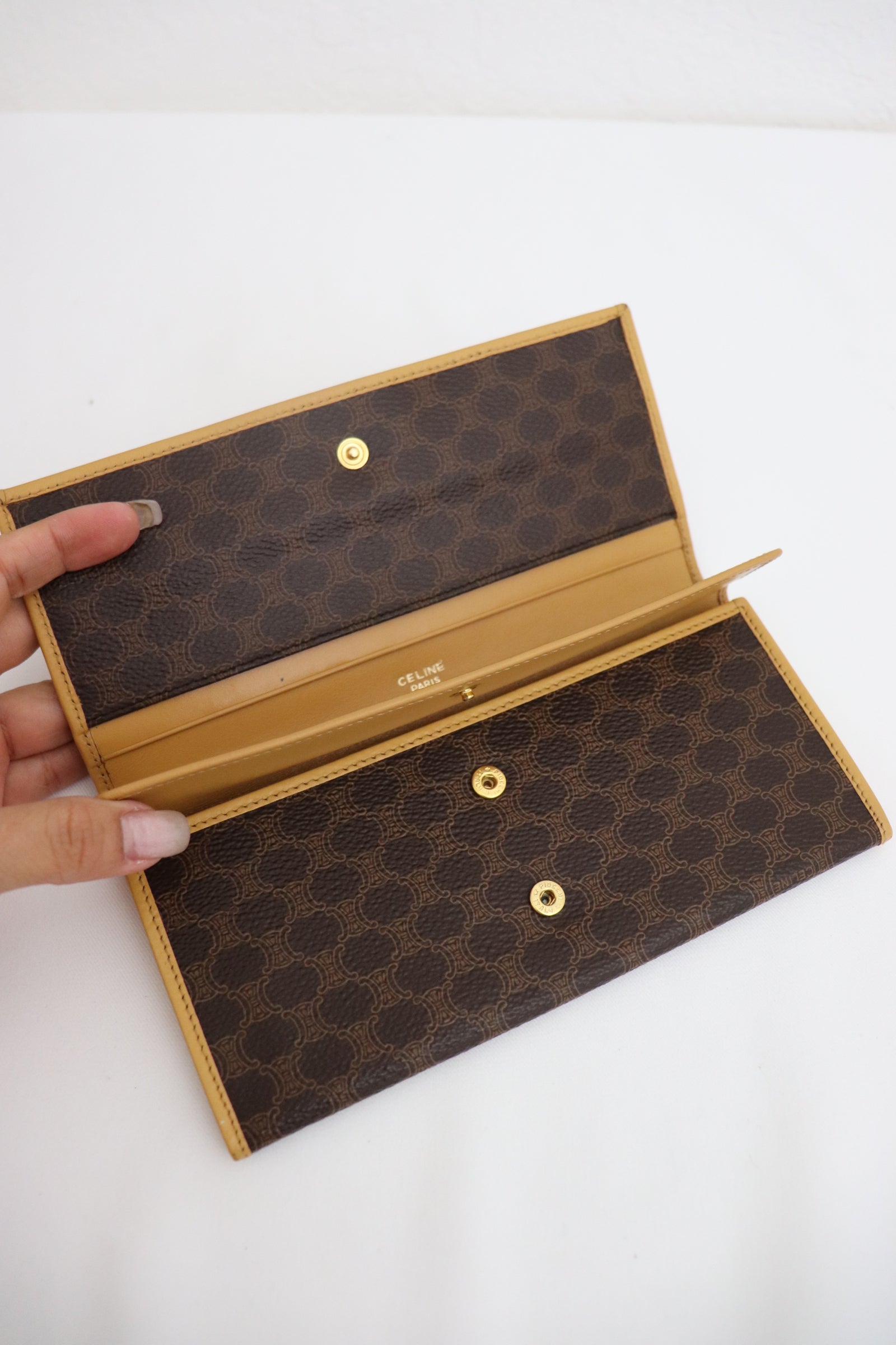 Celine Vintage Medium Envelope Leather Compact Wallet