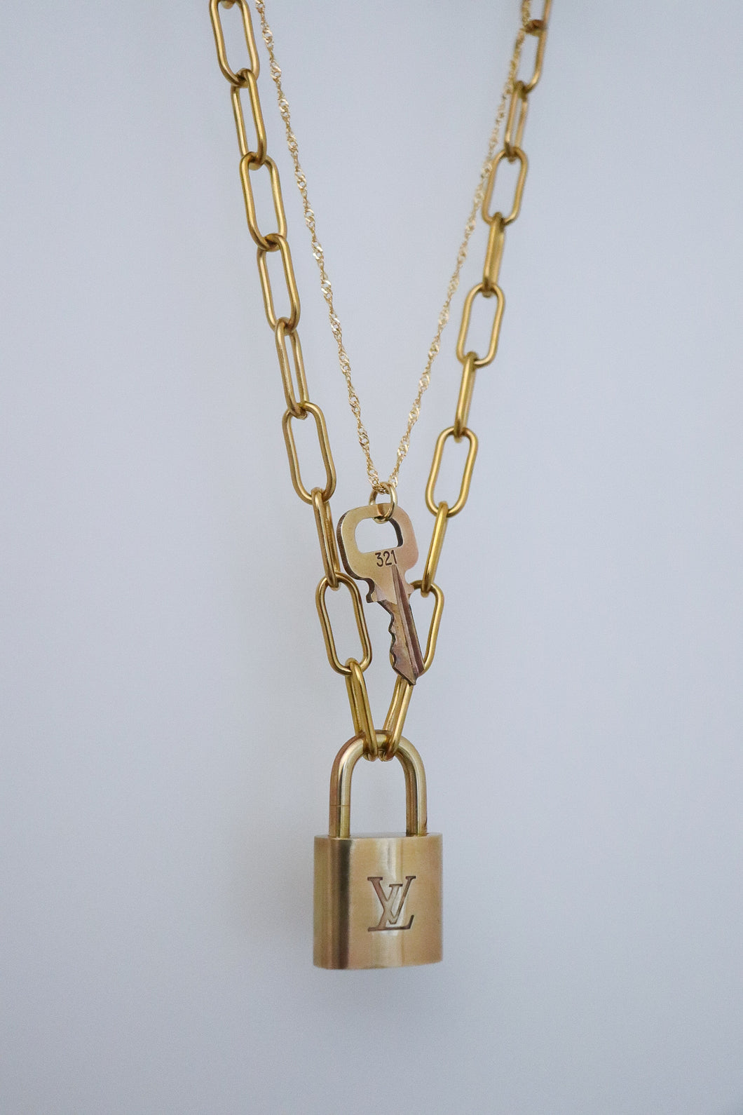 Louis Vuitton lock - paper clip chain