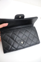 Load image into Gallery viewer, CHANEL Lambskin Quilted Flap Wallet Black
