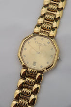 Load image into Gallery viewer, Vintage Christian Dior octagonal 11P Diamond Octagonal Gold Watch
