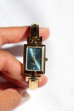 Load image into Gallery viewer, Vintage Givenchy 1990s Emerald Dial Gold Plated Bangle Watch
