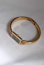 Load image into Gallery viewer, Vintage Givenchy 1990s Emerald Dial Gold Plated Bangle Watch
