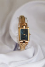 Load image into Gallery viewer, Vintage Givenchy 1990s Emerald Dial Gold Plated Bangle Watch

