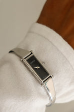 Load image into Gallery viewer, Vintage Gucci Bangle Watch in silver with black dial
