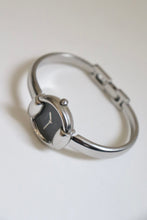 Load image into Gallery viewer, Vintage Gucci Bangle Watch in silver with black dial
