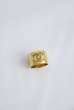 Load image into Gallery viewer, Chanel vintage gold tone ring with small crystals
