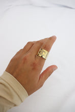 Load image into Gallery viewer, Chanel vintage gold tone ring with small crystals
