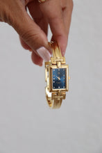 Load image into Gallery viewer, Vintage Givenchy 1990s Blue Dial Gold Plated Bangle Watch
