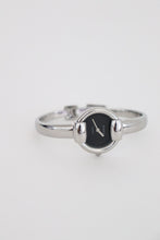 Load image into Gallery viewer, Vintage Gucci Bangle Watch in silver with black dial
