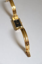 Load image into Gallery viewer, Vintage Givenchy 1990s Black Dial Gold Plated Bangle Watch
