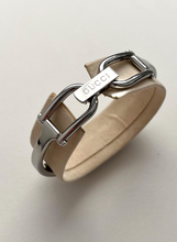 Load image into Gallery viewer, Vintage Gucci Bangle Watch in silver with black dial
