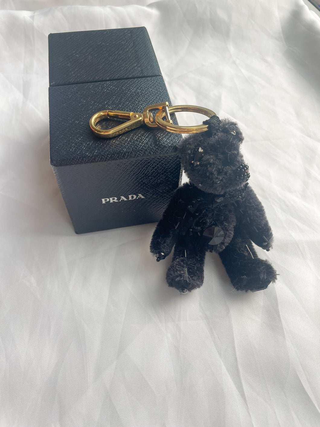 Prada bear keychain -black