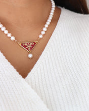 Load image into Gallery viewer, Prada necklace in red freshwater pearls
