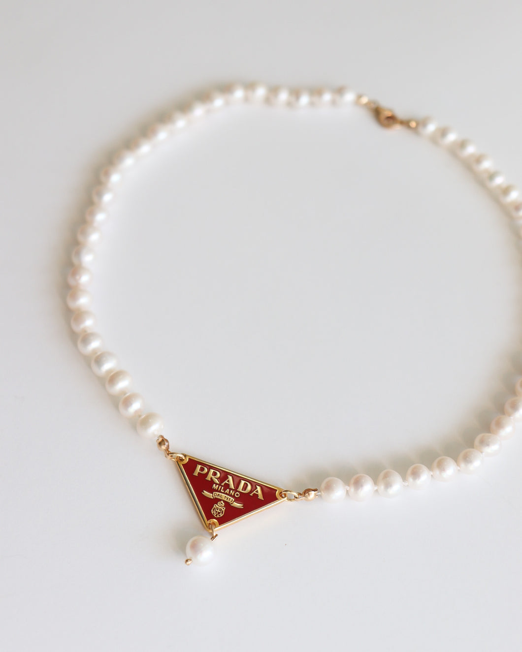 prada logo necklace