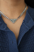 Load image into Gallery viewer, Prada silver plaque necklace
