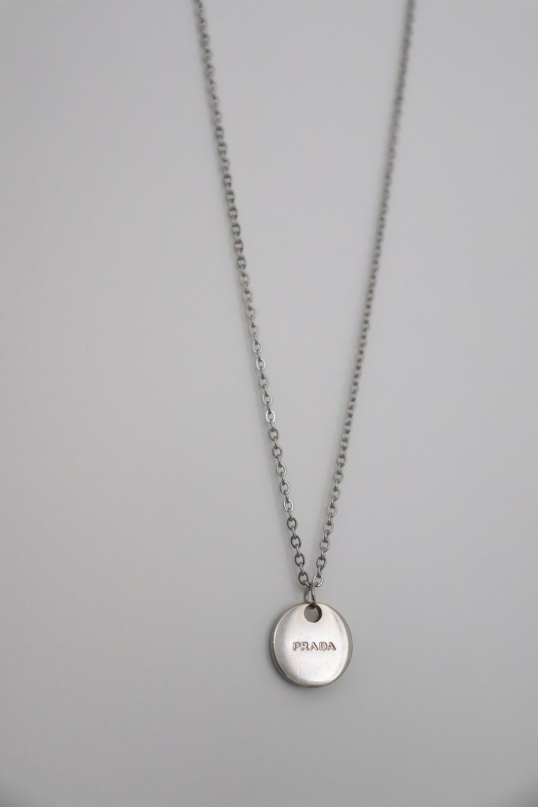 Prada silver circle necklace