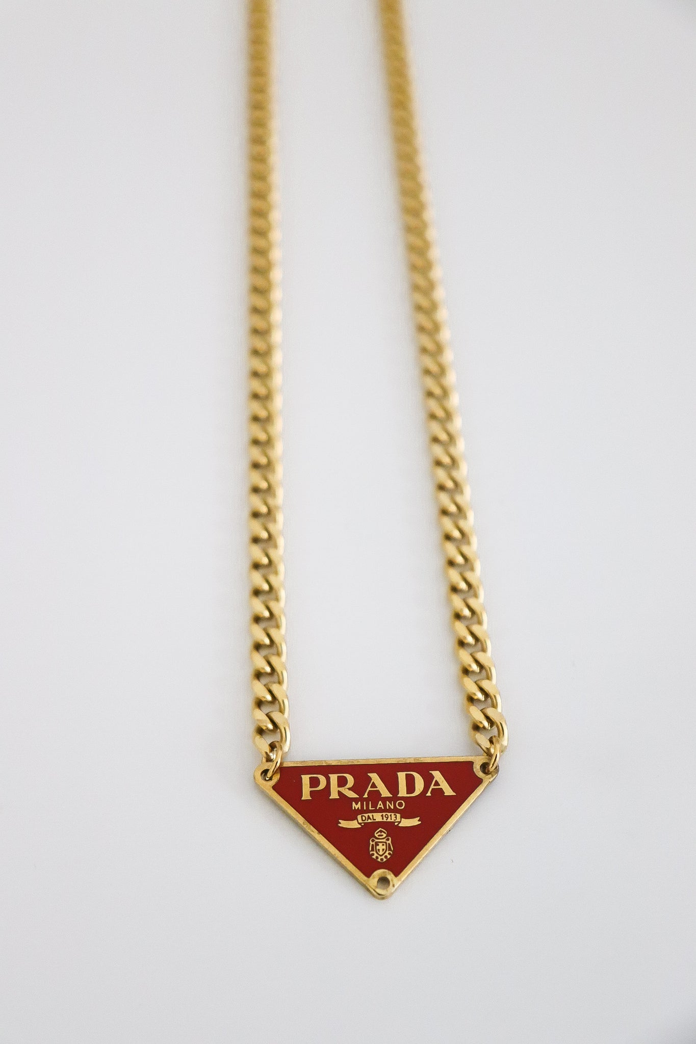 Prada plaque necklace